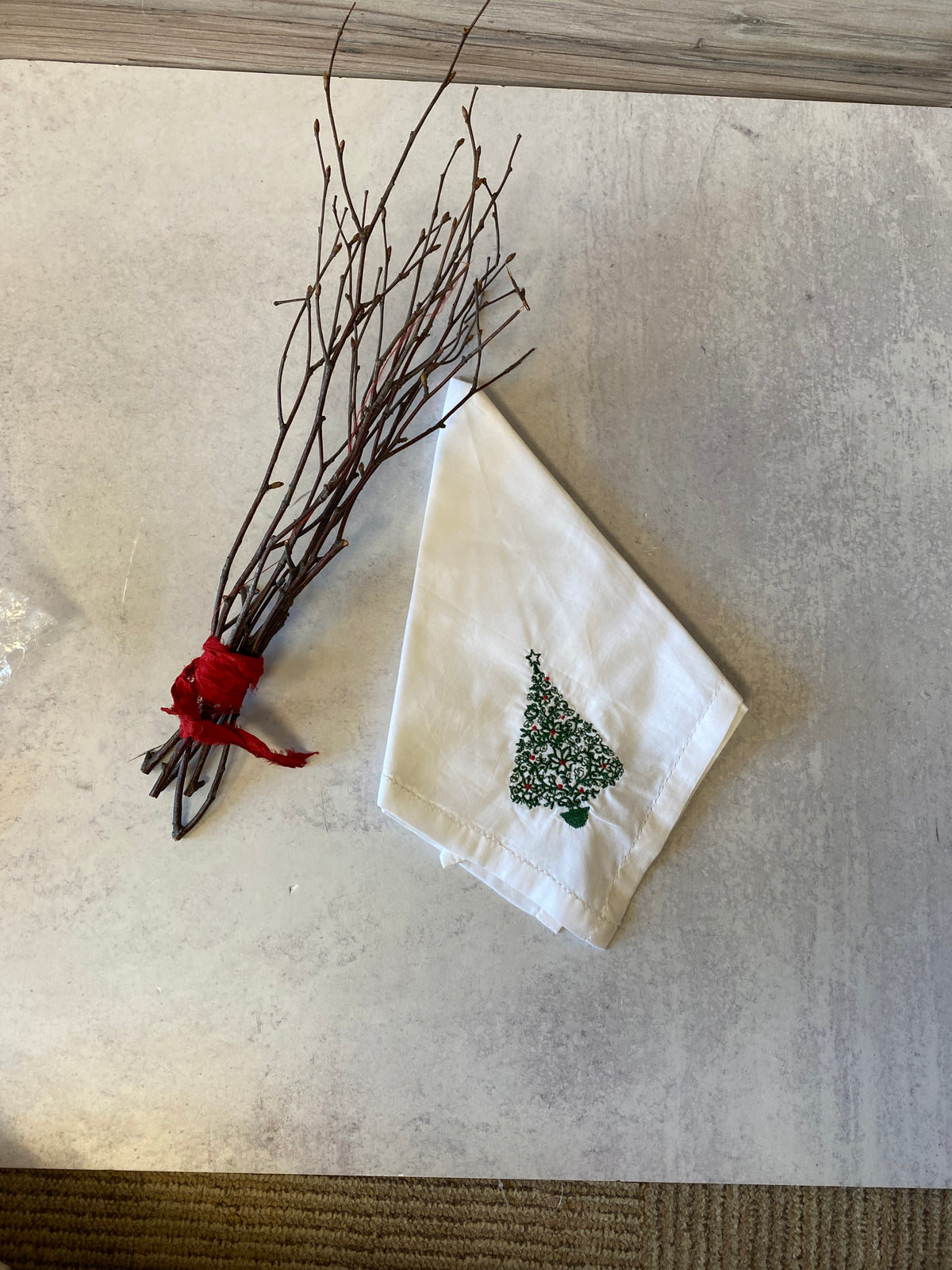 Christmas Tree Monogrammed Cloth Napkins