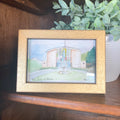 Small Fatima Church Original - 4x6 - Gold Framed Watercolor Original