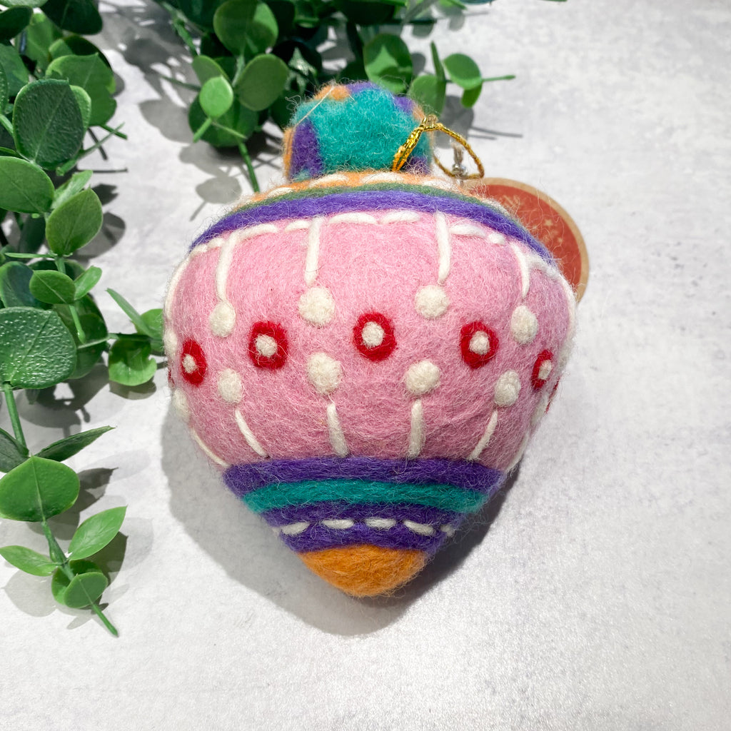 Fancy Finial Wool Ornament
