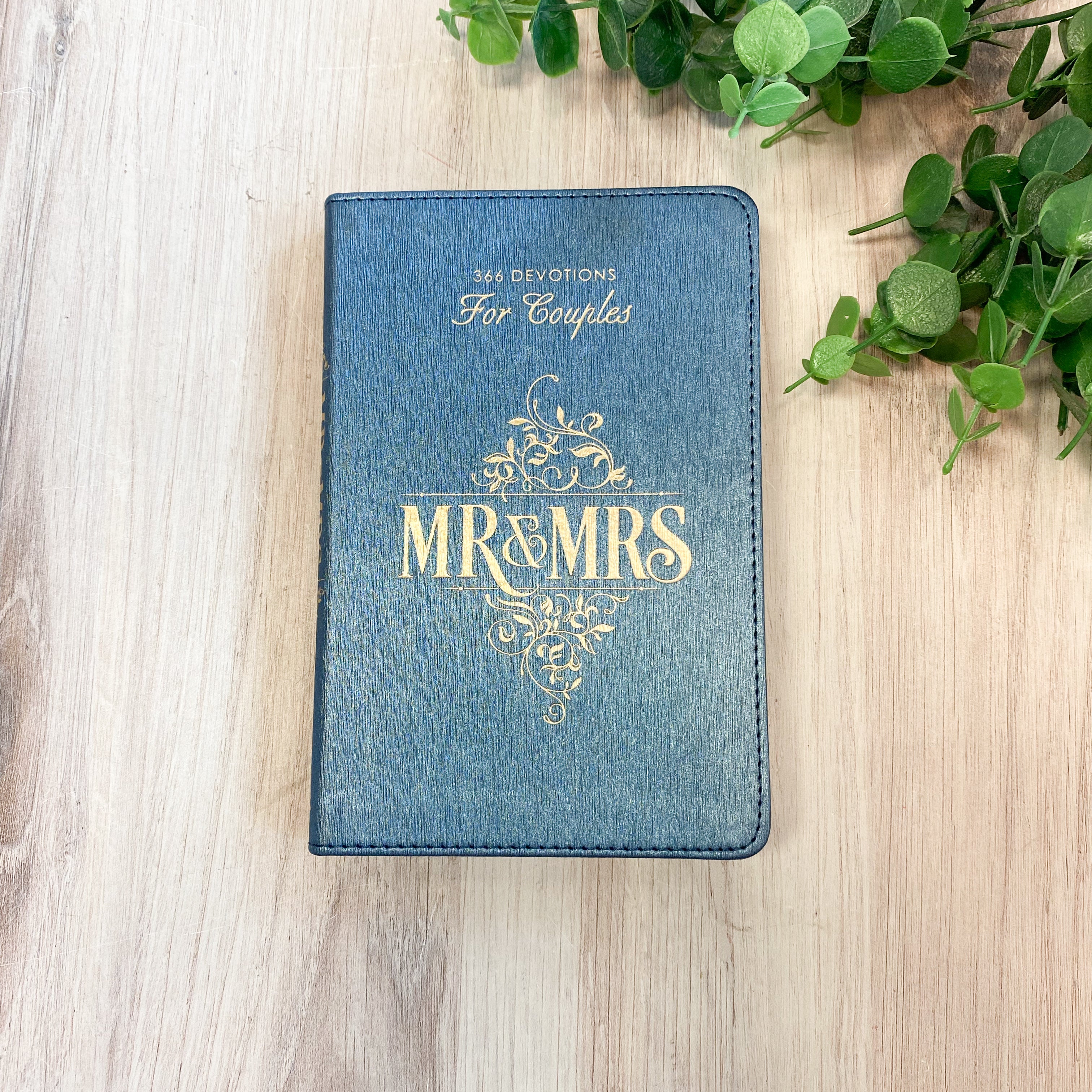 Devotional for Mr. & Mrs. Blue Faux Leather