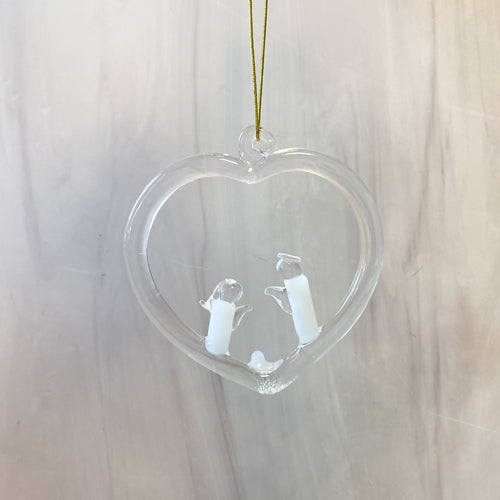3-1/2"H Glass Nativity Ornament 2 Styles