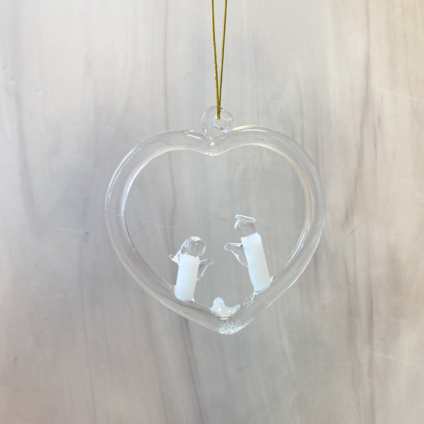 3-1/2"H Glass Nativity Ornament 2 Styles