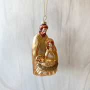 5-1/4"H Glass Nativity Ornament Multi Color, 3 Styles