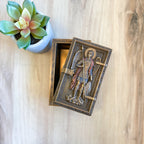 St. Michael box, Cold Cast Bronze 3x5x2"