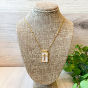 Pearl Shell Cross Necklace