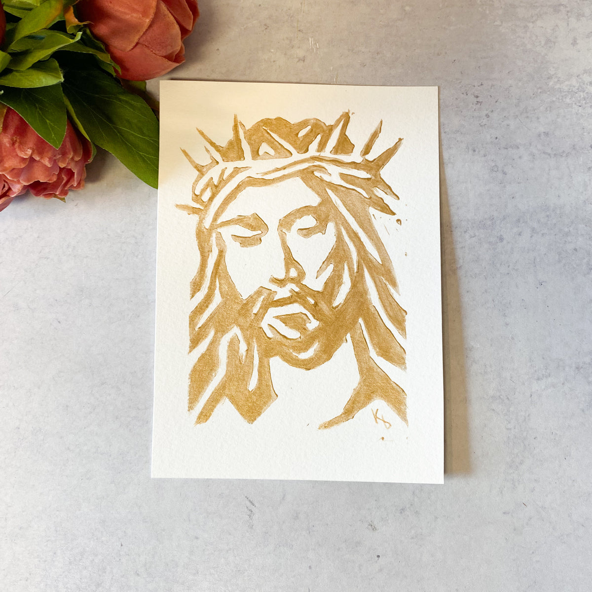 5x7 Assorted Linoblock Original Paintings