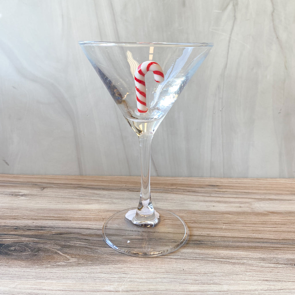 4"Rd x6-1/4"H Martini Glass Holiday Icon Inside, 8 Styles