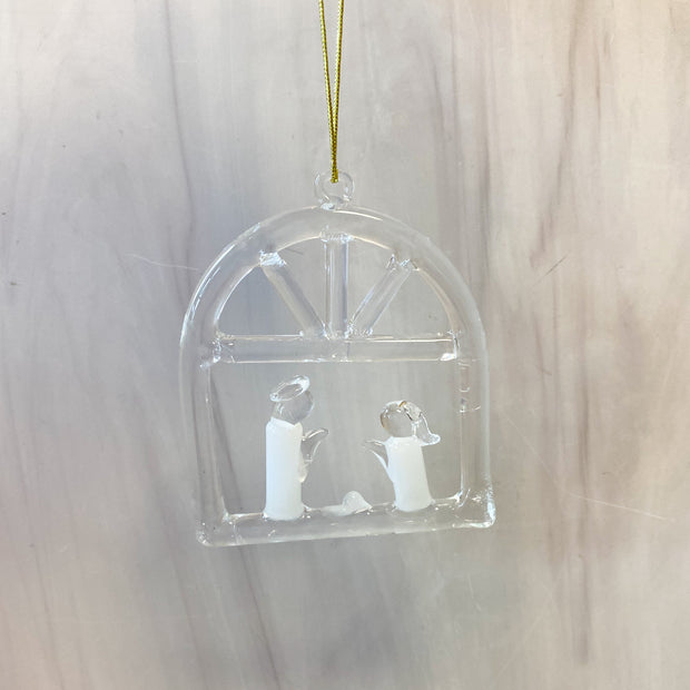 3-1/2"H Glass Nativity Ornament 2 Styles