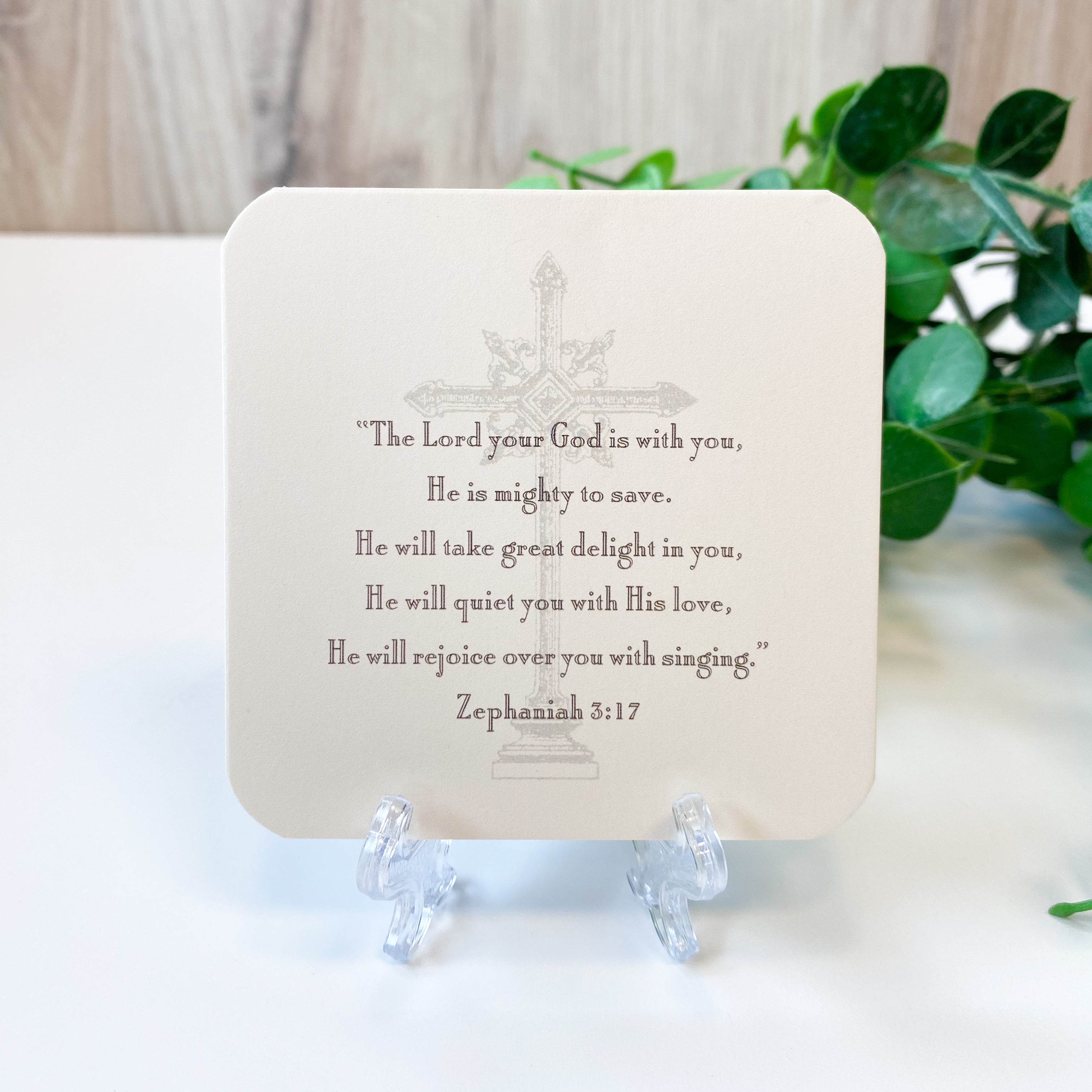 Verse Card/Easel - Cross - 24 Verses