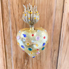 Jeweled Heart Ornaments, 2 Asst