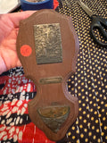 Antique French Wooden Our Lady of Lourdes Holy Water Font