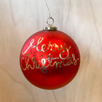 6" Merry Xmas Ball Ornament