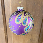 Ornament Peacock Gems & Gold Accent Ball (3 Colors)