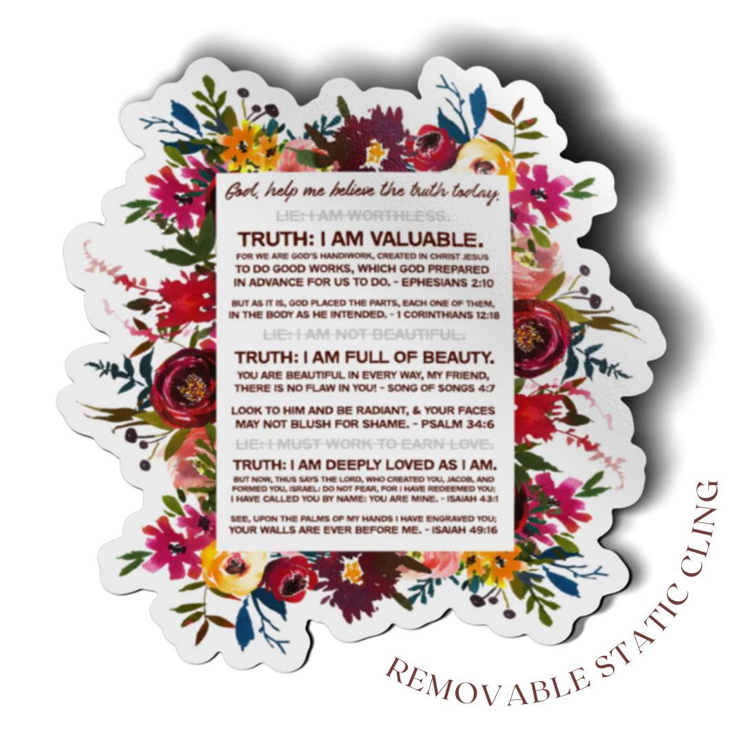 Biblical Affirmations Mirror Cling