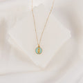 Our Lady of Guadalupe Necklace Gold/Light Blue