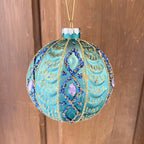 Ornament Various Accented Gold Glitter Designs with Gems (3 Colors)