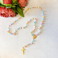 Rainbow and Gold Handmade Rosaries by Camille Brown