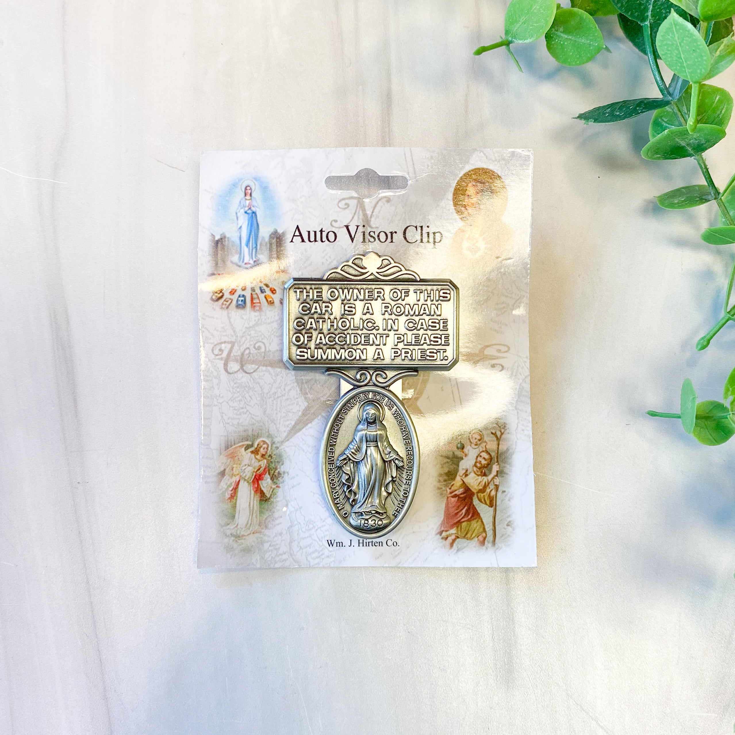 Miraculous Medal Auto Visor Clip