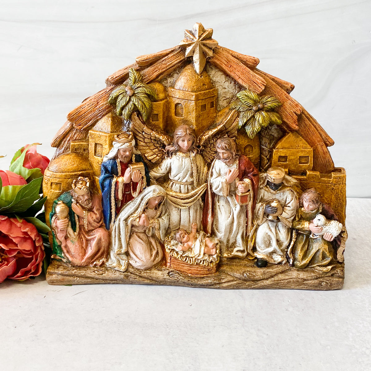 Nativity Plaque 9"Hx10.25"W