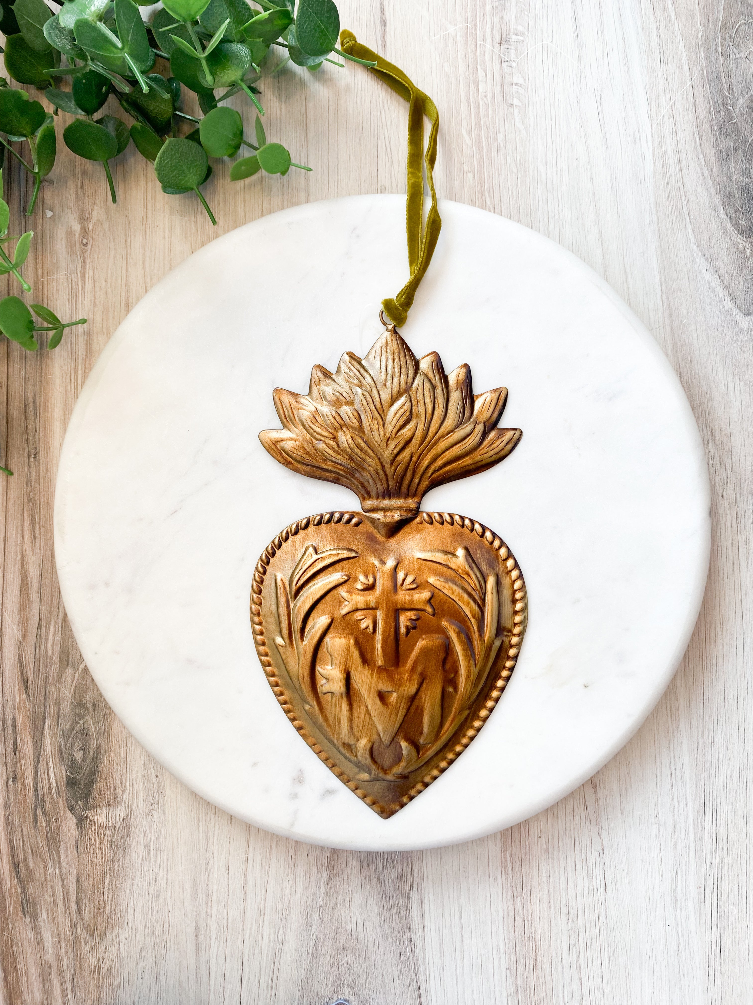 To Jesus Through Mary Sacred Heart Ornaments