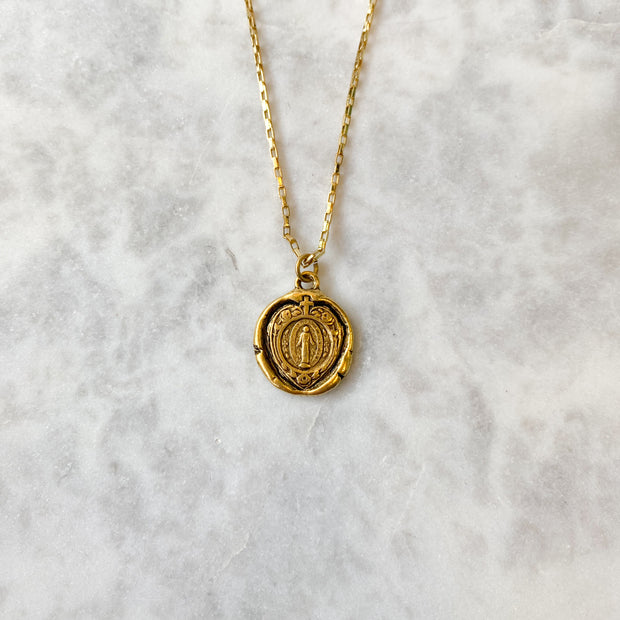 Sacred Heart Stamp Pendant Necklace