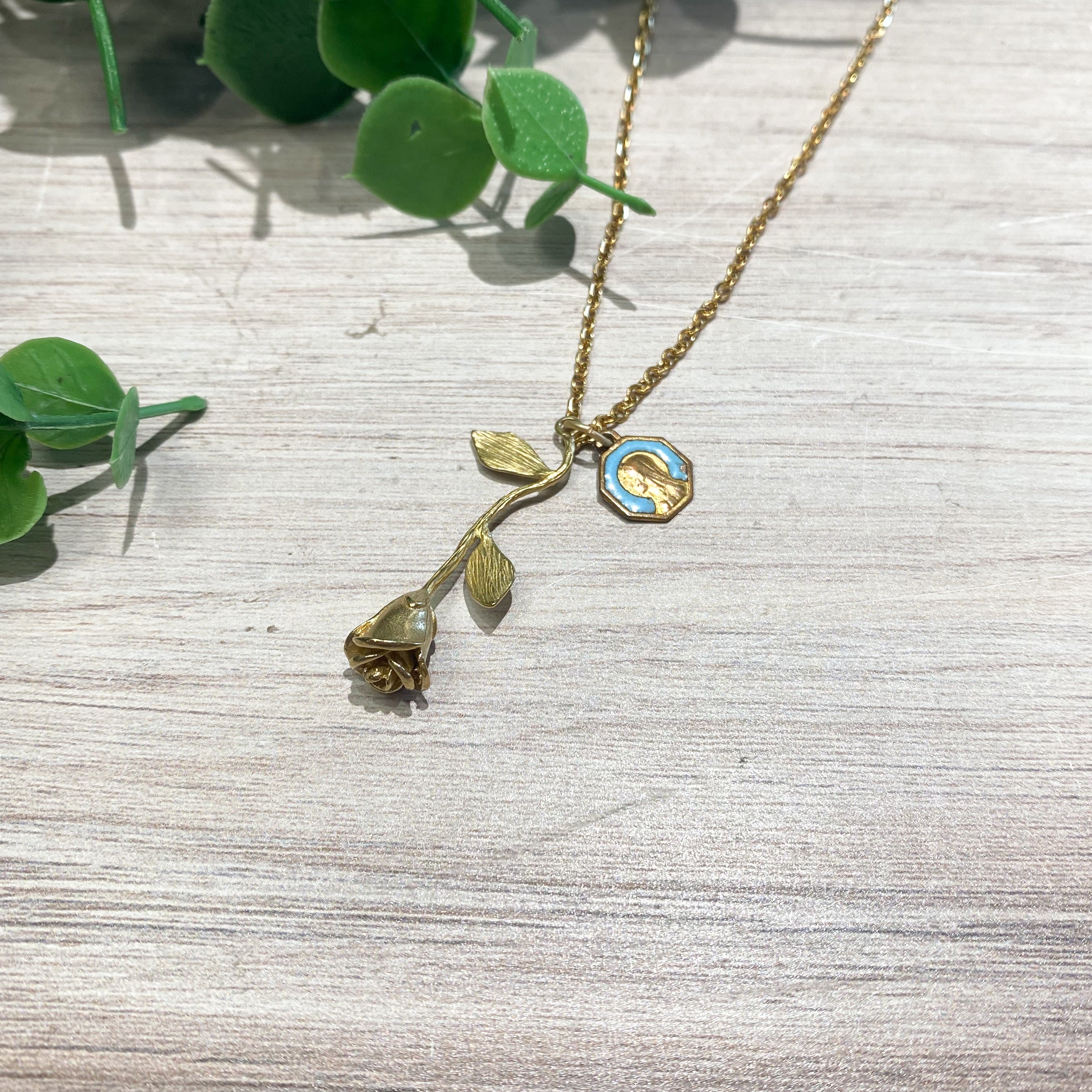 Mary with Roses Necklace
