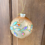 Ornament Peacock Gems & Gold Accent Ball (3 Colors)
