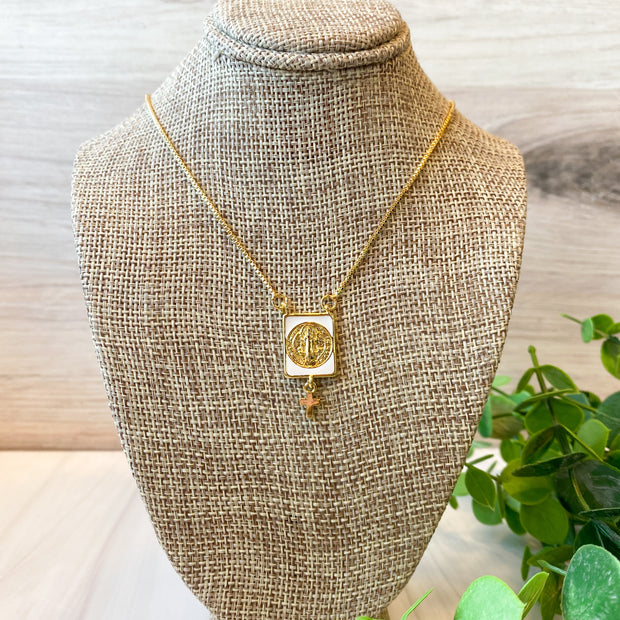 Golden St. Benedict Necklace