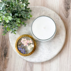 Little Flower Roman Lavender Pressed Floral Candle-Medium