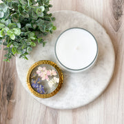 Roman Lavender Pressed Floral Candle-Medium