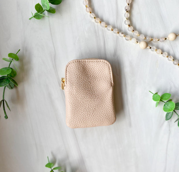 Leather Rosary Pouch - Natural