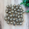 S/36 1"H Embossed Glass Ornaments in Muslin Bag