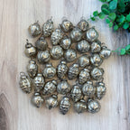 S/36 1"H Embossed Glass Ornaments in Muslin Bag