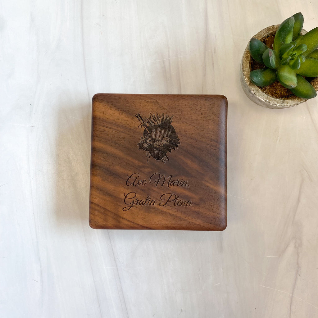 Ave Maria Rosary Box // Keepsake Box