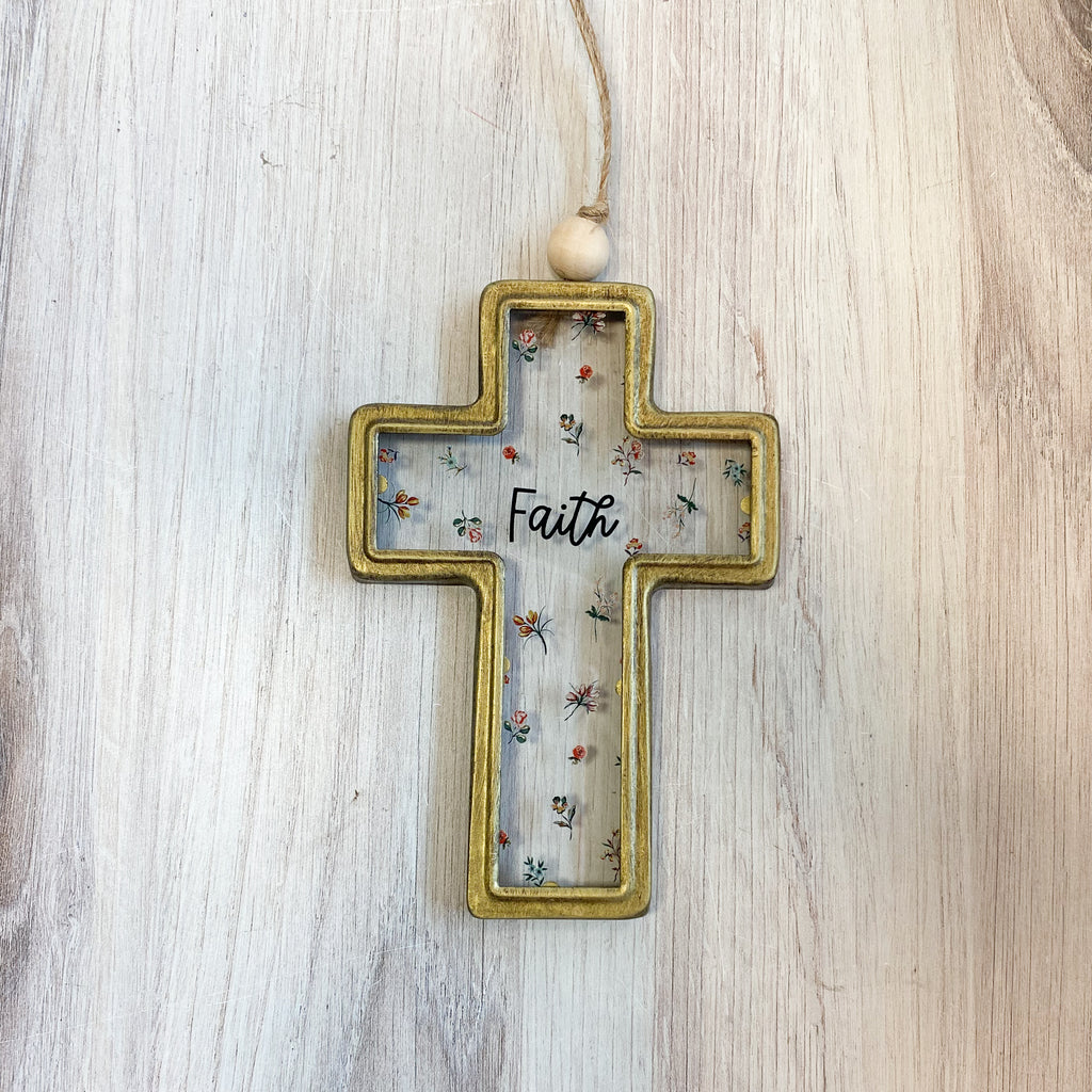 Floral Cross Ornament - Love / Hope / Faith