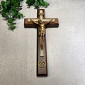 10" Walnut Wood and Pearlized Cross