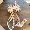 Ivory Linen Cardinal and Noel Bow