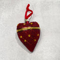 Bejeweled Heart Locket Ornament, Glass - Red