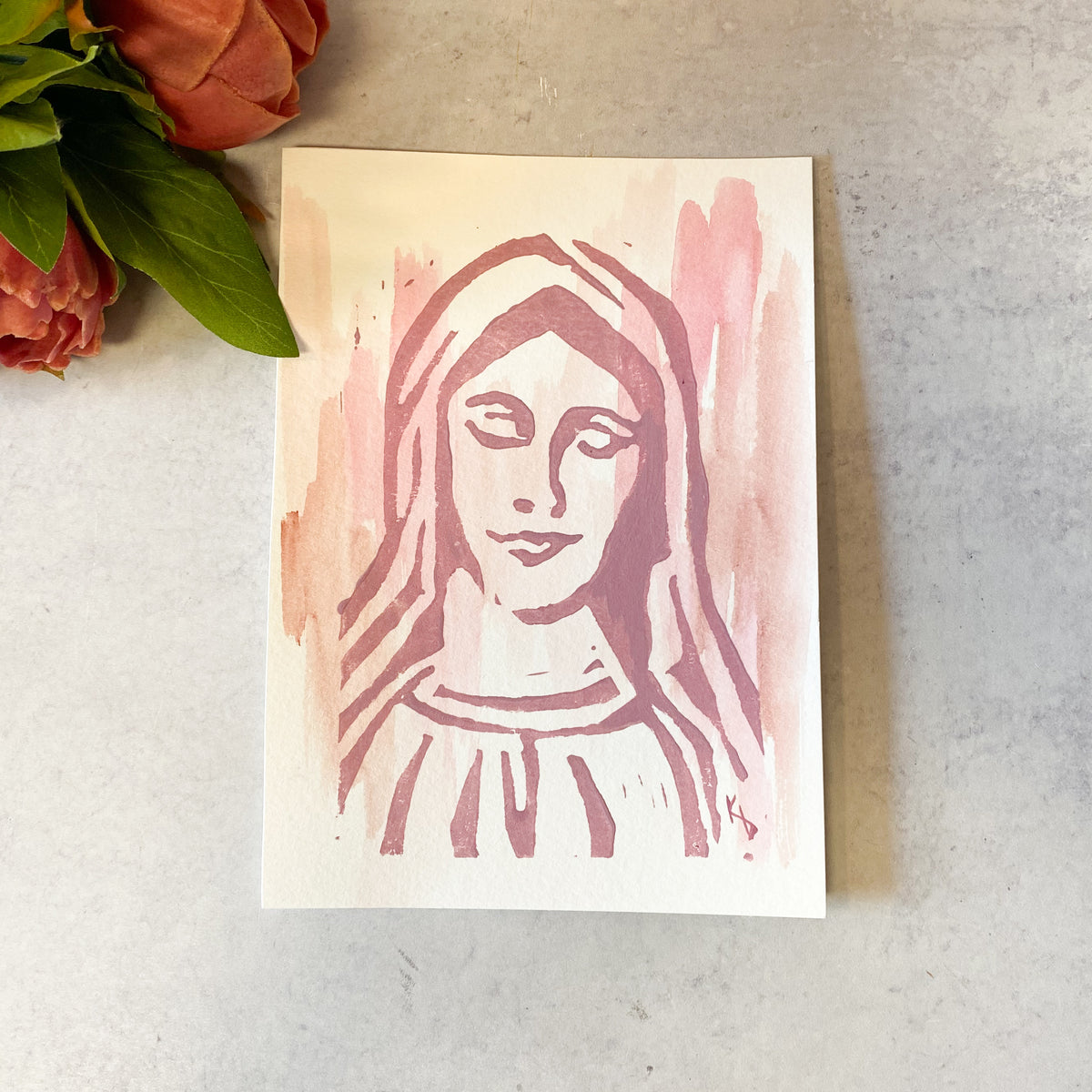 5x7 Assorted Linoblock Original Paintings