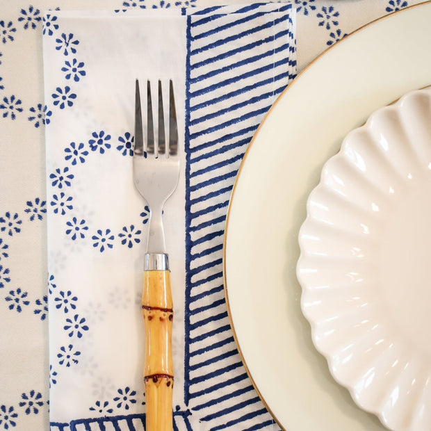 Immaculata Floral + Striped Napkin