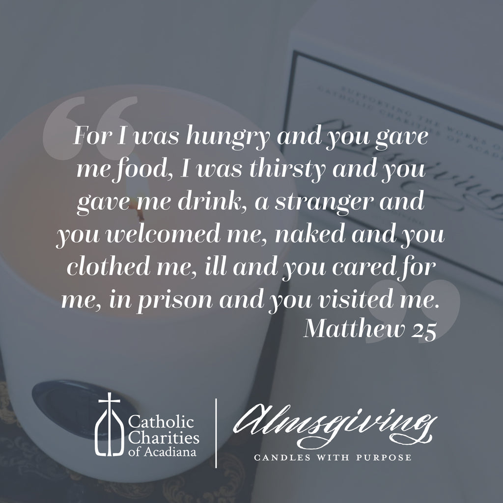 Almsgiving Candle: Feed The Hungry (White Tea)