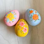 Papermache Floral Easter Eggs