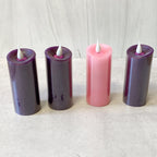 4.5"H x 2"D 4PC Set Flameless LED wax Advent Votives
