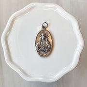 1 3/8" Scapular Medal in Antiqued Silver Finish