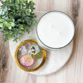 Little Flower Blushing Rosewood Pressed Floral Candle-Large