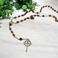 Brown Wooden Vintage Holy Family Rosary
