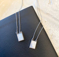 26" Infinity Scapular Necklace Mother of Pearl - Silver Border