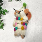 Mouse with Lights Wool Ornament