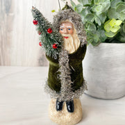 5.75" Green Velvet Belsnickel St. Nick Ornament