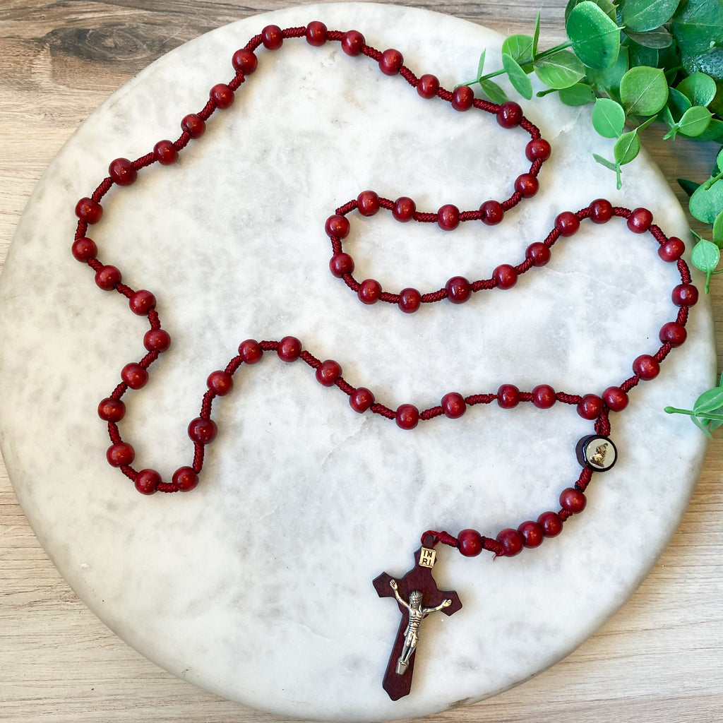 18.5" Wooden Rosary 3 Assort